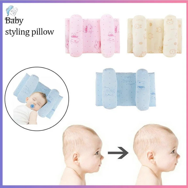 Soft Breathable Baby Pillow – Newborn Head Shaping Cushion for Flat Head Prevention