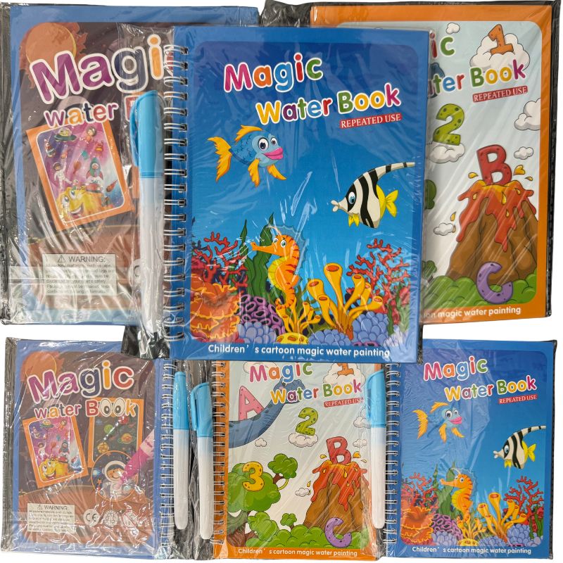 Magic Coloring Book with Water Pen – Reusable Mess-Free Kids Activity