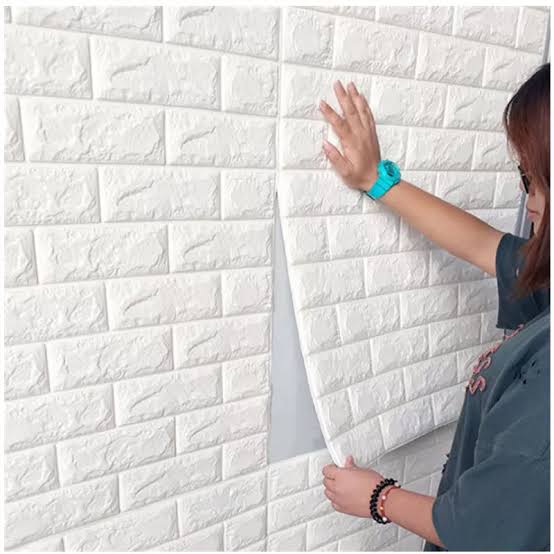 3D White Brick Wall Stickers – Self-Adhesive Waterproof Decor