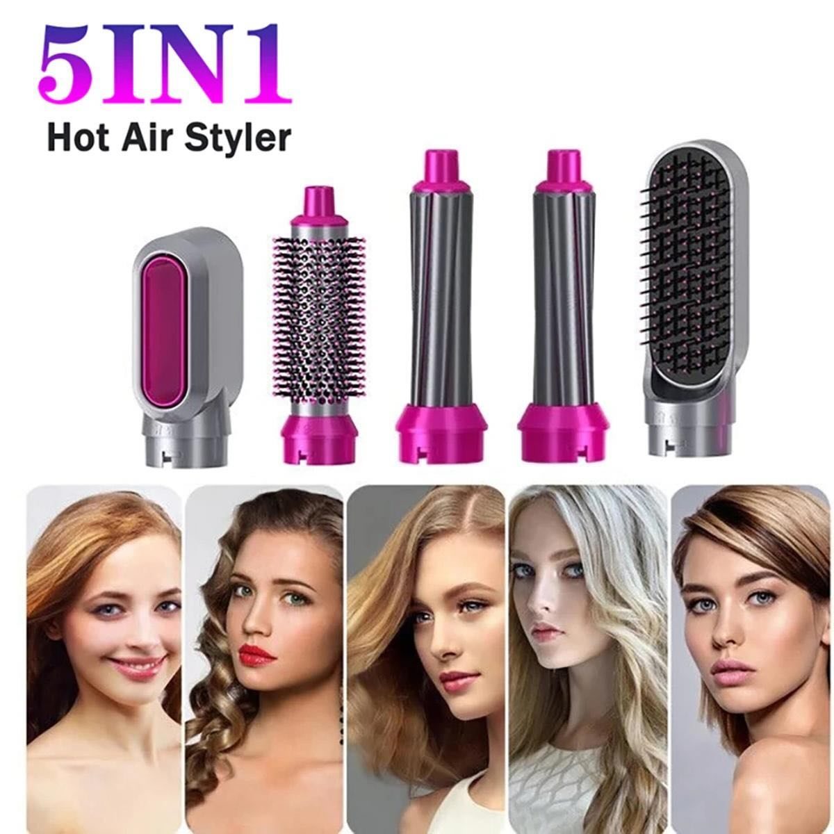 5-in-1 Electric Hair Dryer Brush Kit – Dry, Straighten, Curl & Volumize