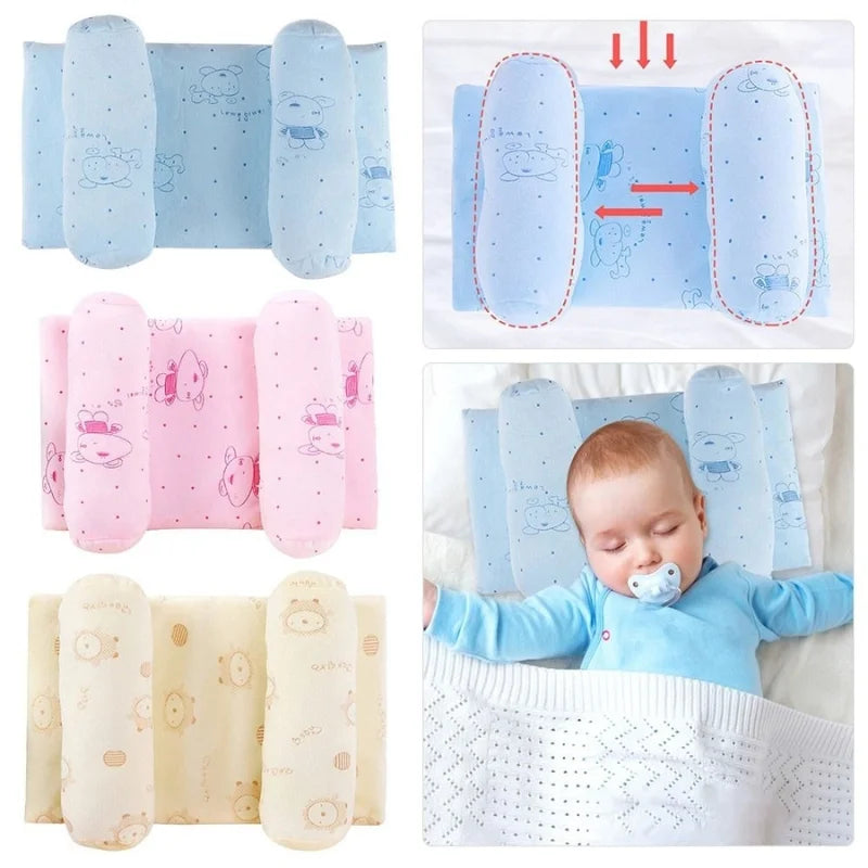Soft Breathable Baby Pillow – Newborn Head Shaping Cushion for Flat Head Prevention