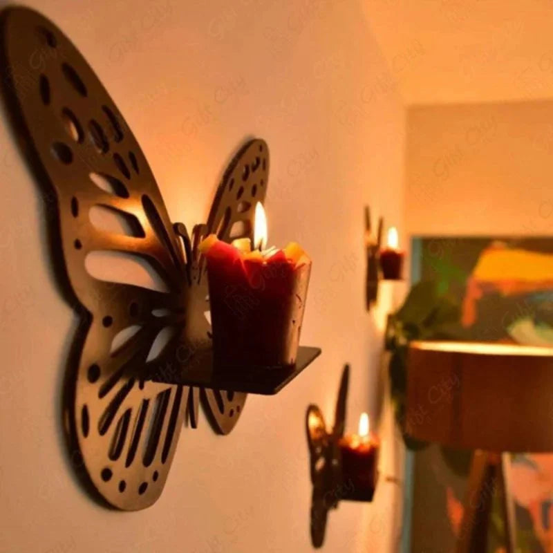 Wooden Butterfly Wall Shelf – Laser Cut MDF Decor, Pack of 3
