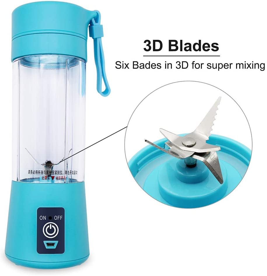 Portable 6-Blade USB Rechargeable Juicer Blender – Smoothies, Shakes & Baby Food