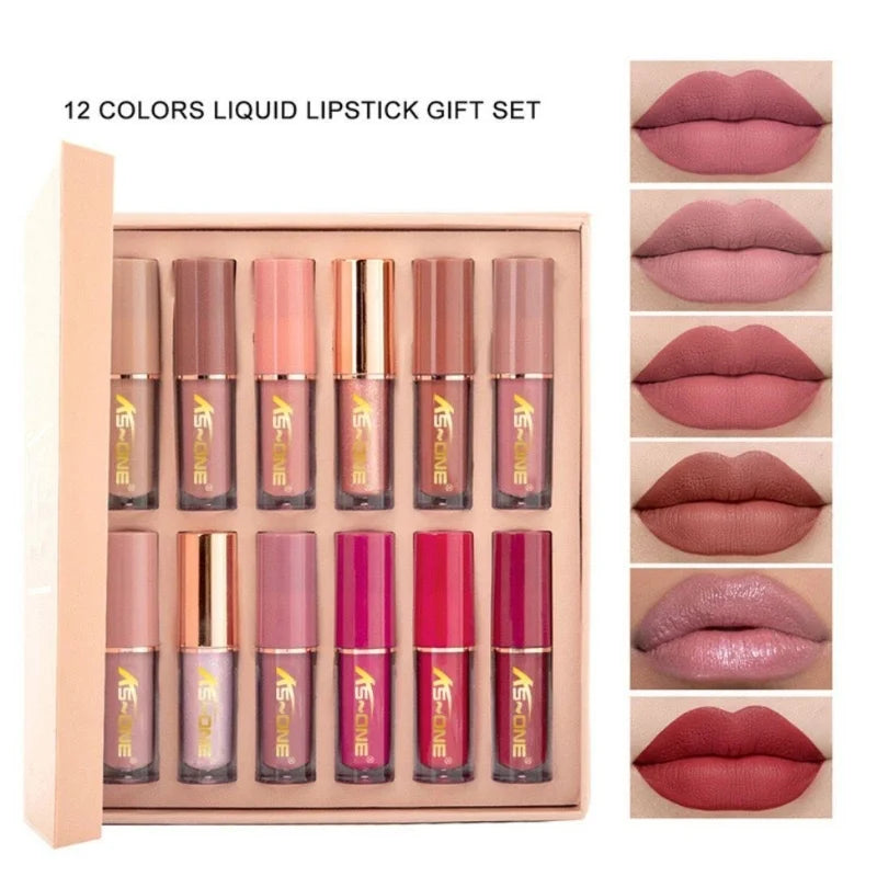 12 Pcs Mocallure Matte Liquid Lipstick Set – Waterproof, High Pigment