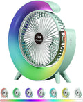 Colorful USB Rechargeable Desktop Fan – Silent Cooling with LED Light