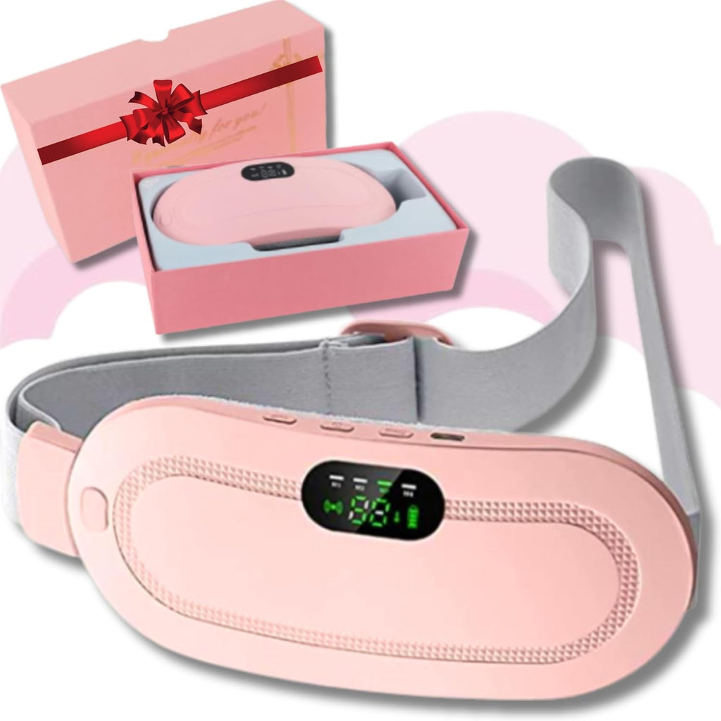 Digital Period Heating Pad & Vibrating Belt – 3 Heat Levels, 4 Massage Modes for Menstrual Relief
