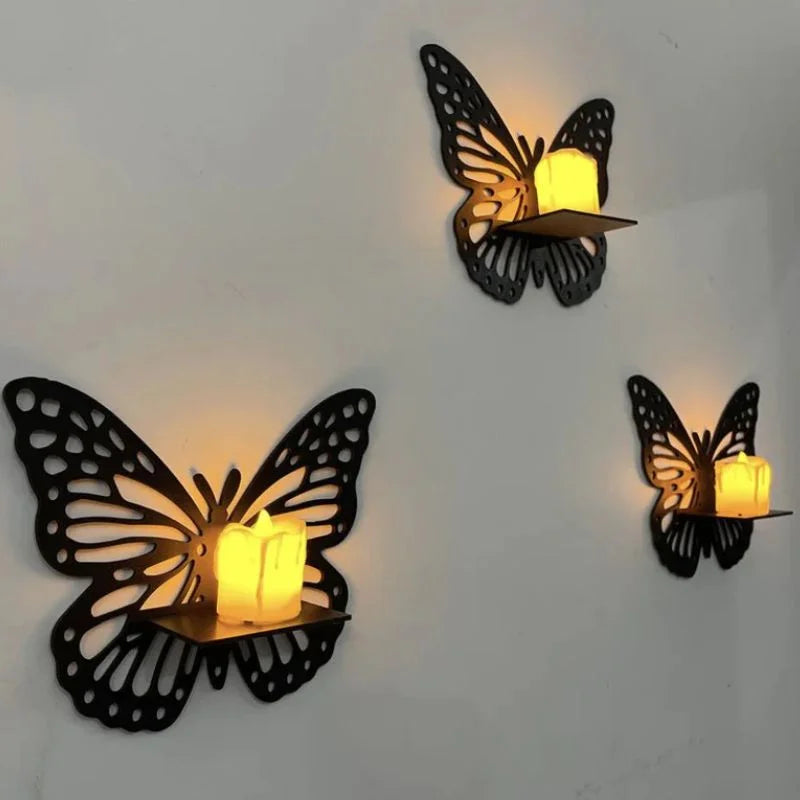 Wooden Butterfly Wall Shelf – Laser Cut MDF Decor, Pack of 3