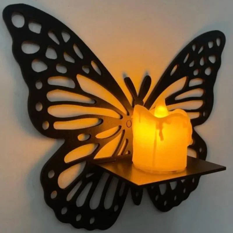 Wooden Butterfly Wall Shelf – Laser Cut MDF Decor, Pack of 3