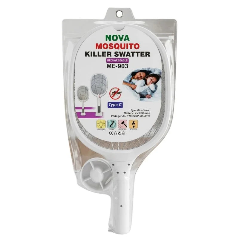 Nova USB Rechargeable Mosquito Racket – Electric Insect Killer