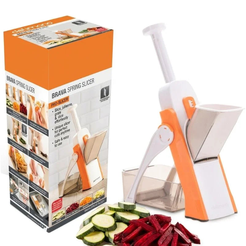 Brava Spring Vegetable Slicer Chopper – Manual Mandoline Cutter