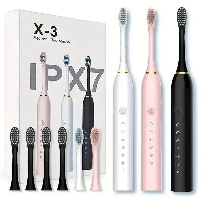 X3 Sonic Electric Toothbrush – USB Rechargeable, 5 Modes, Deep Cleaning & Whitening