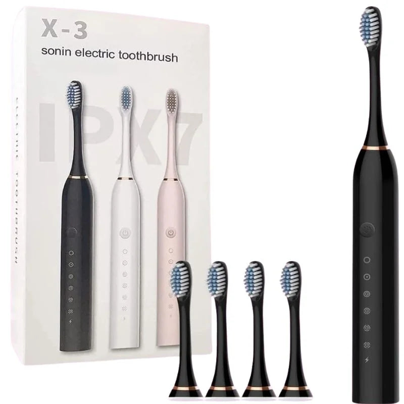 X3 Sonic Electric Toothbrush – USB Rechargeable, 5 Modes, Deep Cleaning & Whitening