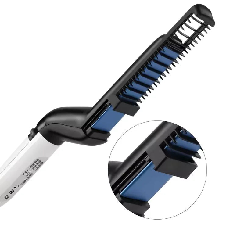 2-in-1 Hair & Beard Straightener for Men – Electric Styling Brush