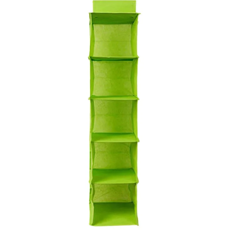 5 Shelf Clothes Hanging Organizer – Foldable Wardrobe Storage