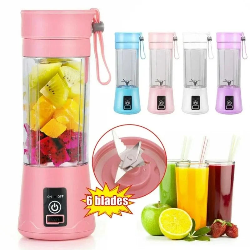 Portable 6-Blade USB Rechargeable Juicer Blender – Smoothies, Shakes & Baby Food