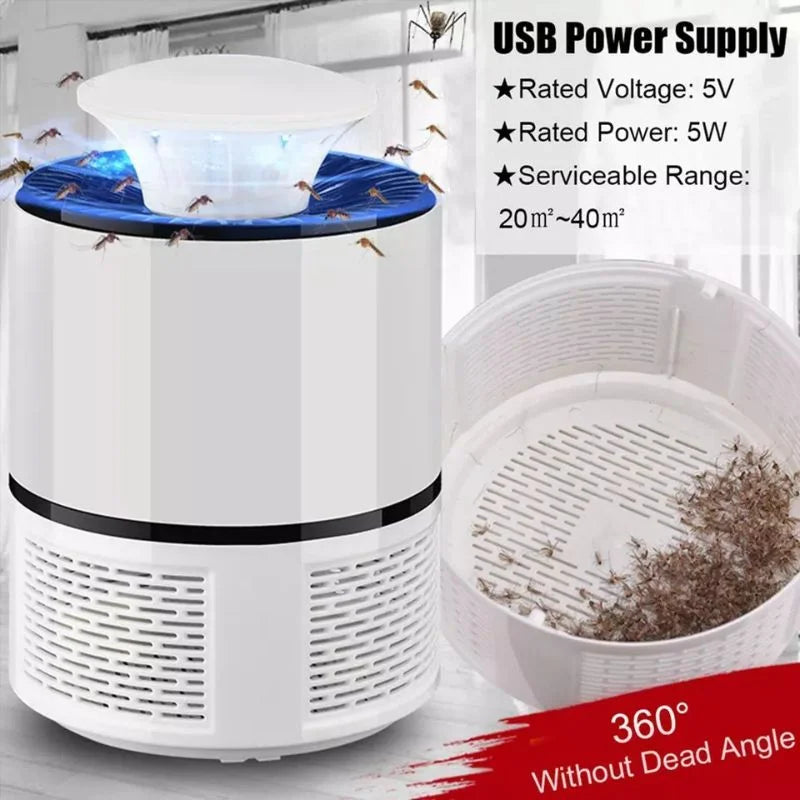 USB Mosquito Trap Lamp – UV LED Insect Killer with Suction Fan