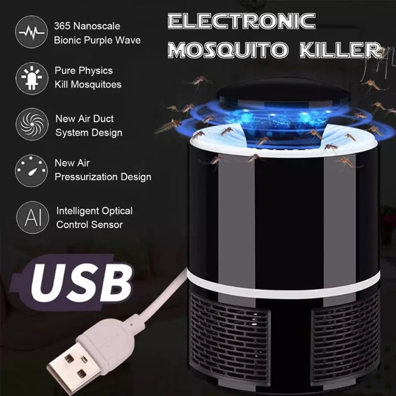 USB Mosquito Trap Lamp – UV LED Insect Killer with Suction Fan