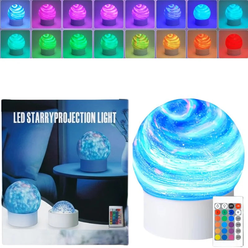 2-in-1 Ocean Wave & Aurora Night Light Projector – 16 Colors RGB Bedroom Mood Lamp