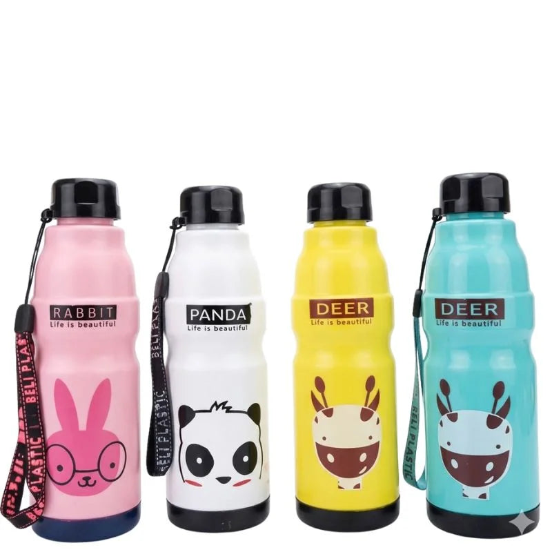 Kids Water Bottle 650ml – Cute Minions Panda Rabbit Design