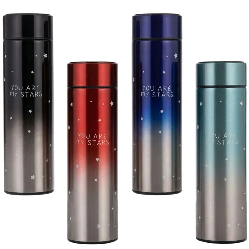 LED Temperature Display Water Bottle – Stars Design Smart Flask 500ml