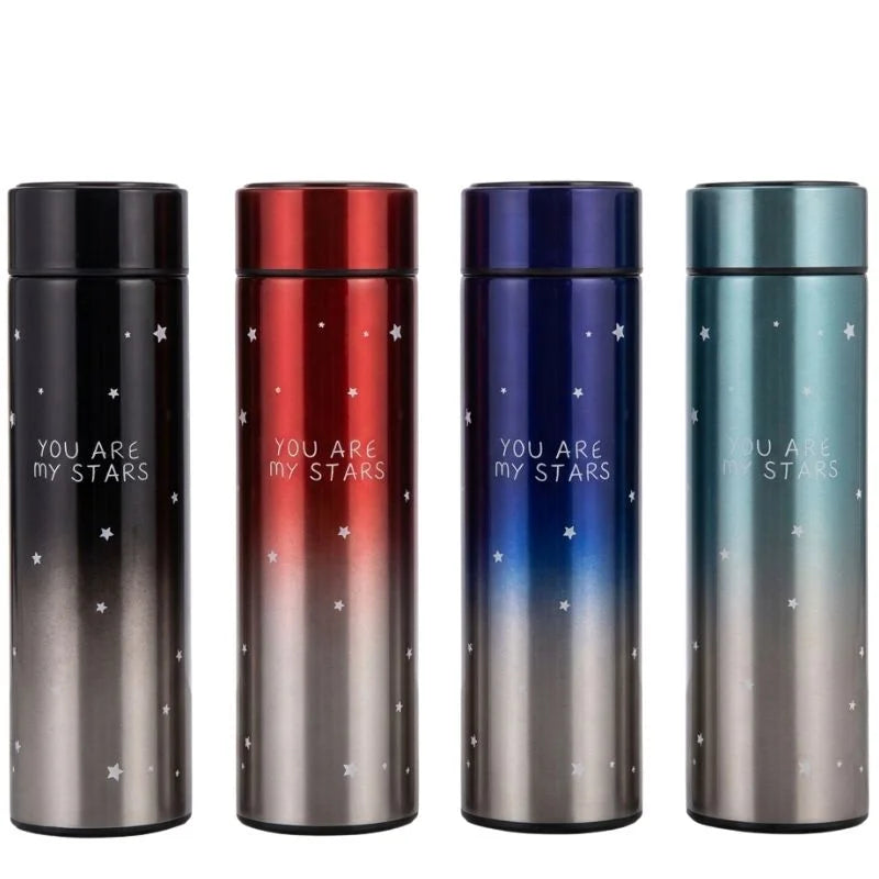 LED Temperature Display Water Bottle – Stars Design Smart Flask 500ml