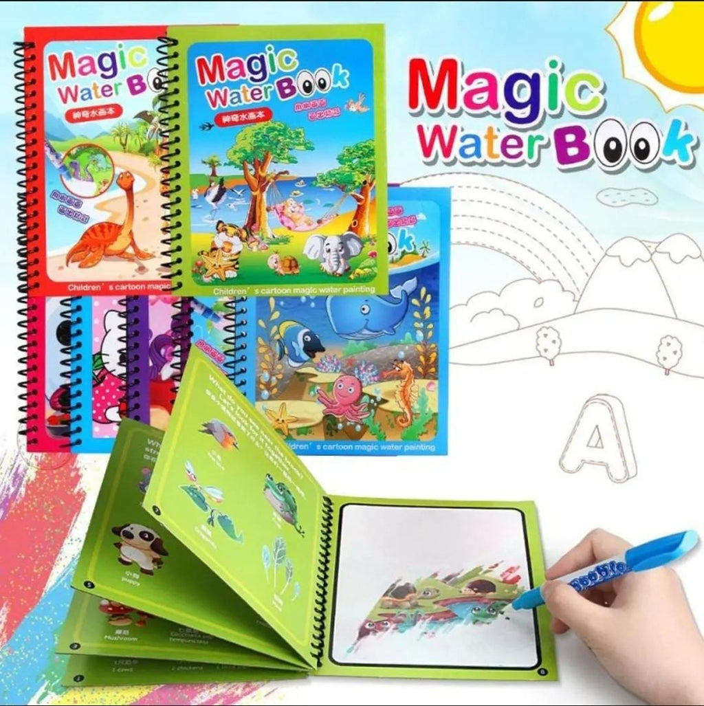 Magic Coloring Book with Water Pen – Reusable Mess-Free Kids Activity