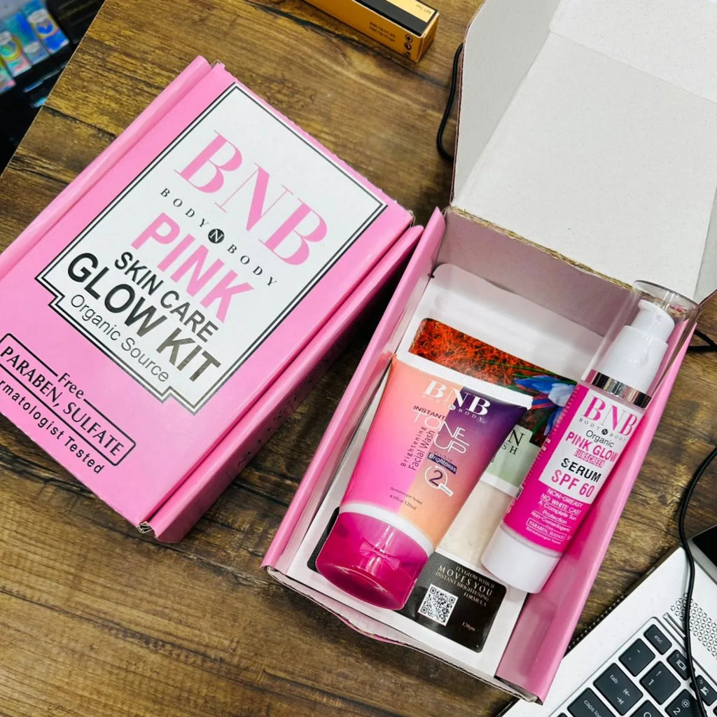 BNB Pink Face Glow Kit – 3-in-1 Cleanse, Mask & SPF Skincare Set