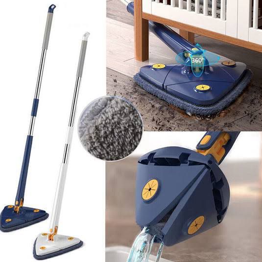 360° Triangle Mop – Rotatable Auto Squeeze Mop for Floors & Walls