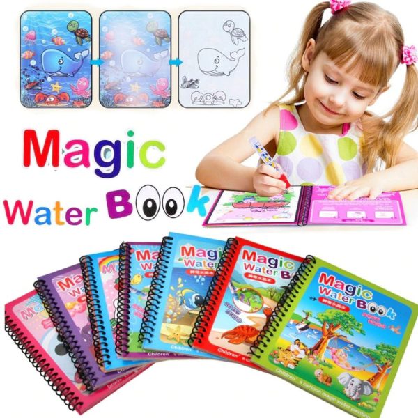 Magic Coloring Book with Water Pen – Reusable Mess-Free Kids Activity