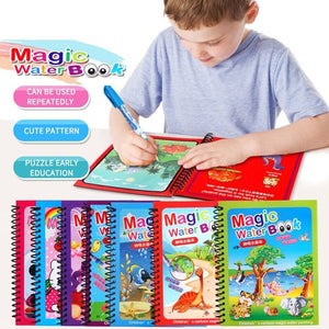 Magic Coloring Book with Water Pen – Reusable Mess-Free Kids Activity