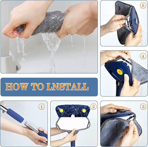 360° Triangle Mop – Rotatable Auto Squeeze Mop for Floors & Walls