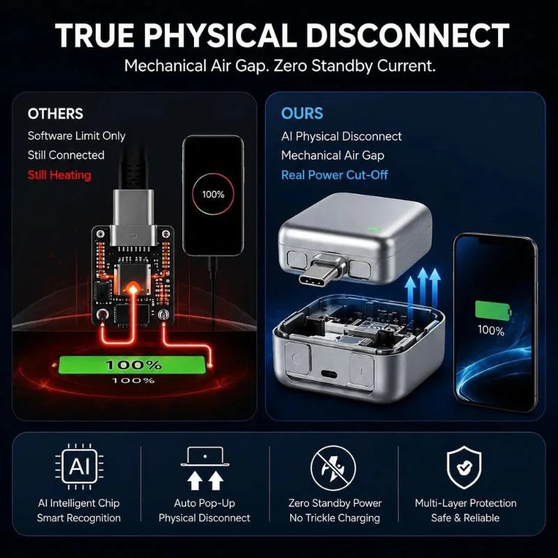 PopGuard Auto Charging Disconnector LX-007 – Smart Battery Protector, Type-C Fast Charging