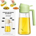 2-in-1 Glass Oil Spray Bottle & Dispenser – 450ml Kitchen Oil Mister for Air Fryer, BBQ & Cooking