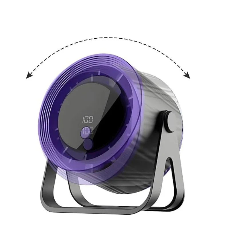 Desktop Circular Rechargeable Fan QL-02 – 360° Adjustable Quiet Cooling Fan for Home & Office